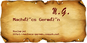 Machács Germán névjegykártya